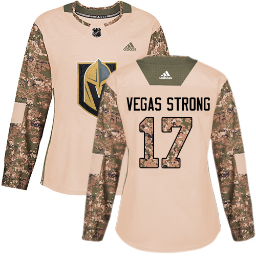 Adidas Golden Knights #17 Vegas Strong Camo Authentic Veterans Day Women's Stitched NHL Jersey